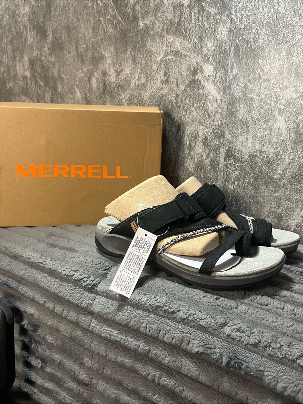 Merrell Women's Black and Beige Sport Sandals